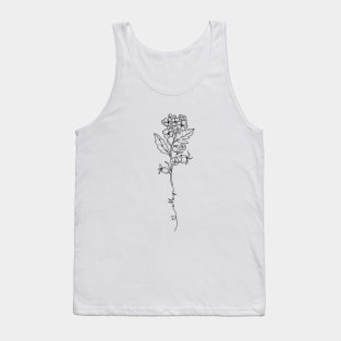 Minimalist Botanical Drawing  Hawthorn May Birth Flower Tank Top